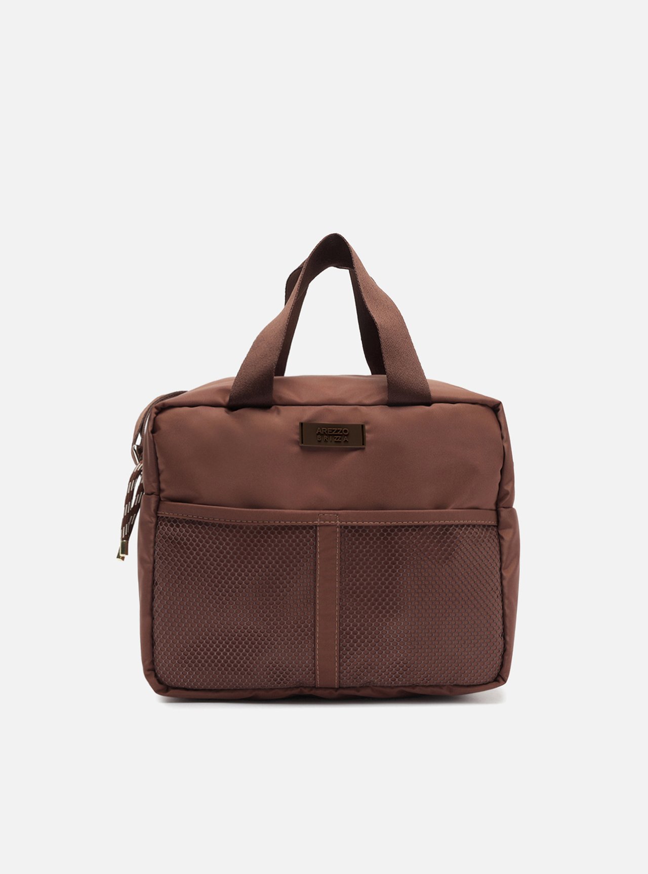 Bolsa Tiracolo Marrom Média Metais Brizza — foto 1
