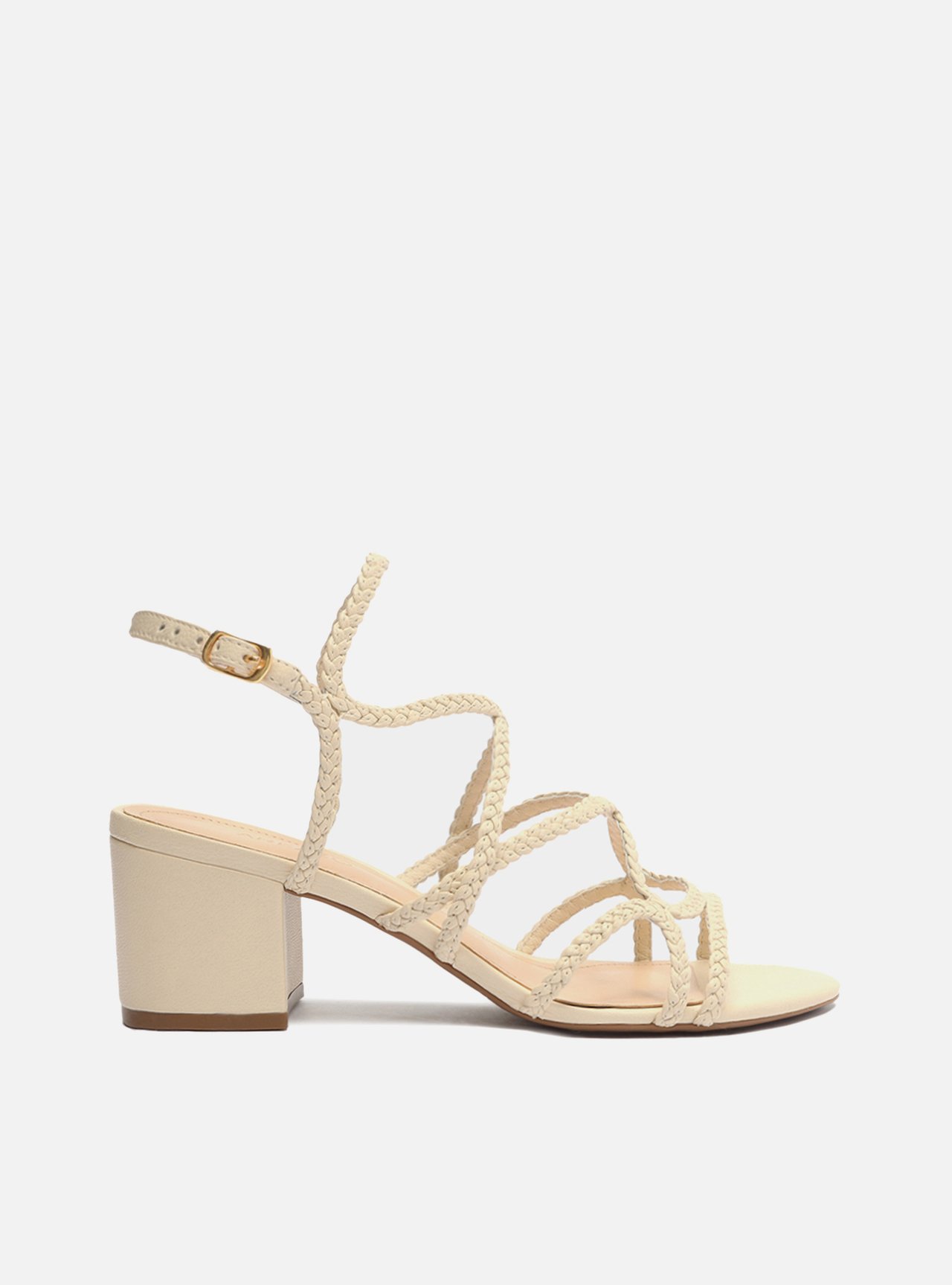 Sandália Off-White Salto Bloco Multi Tiras Trançada — foto 1