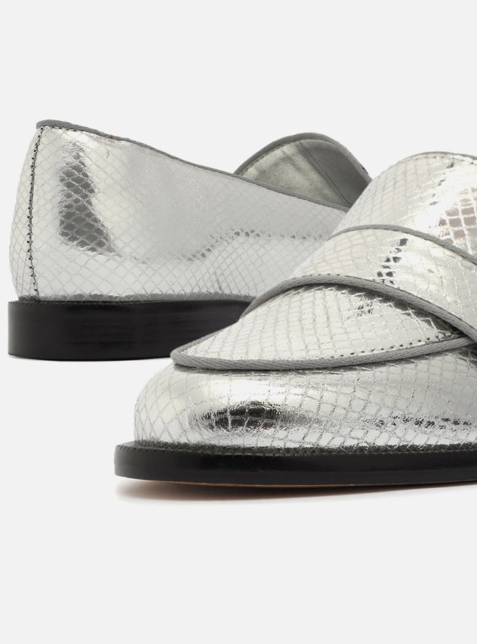 Mocassim Prata Snake Uptown