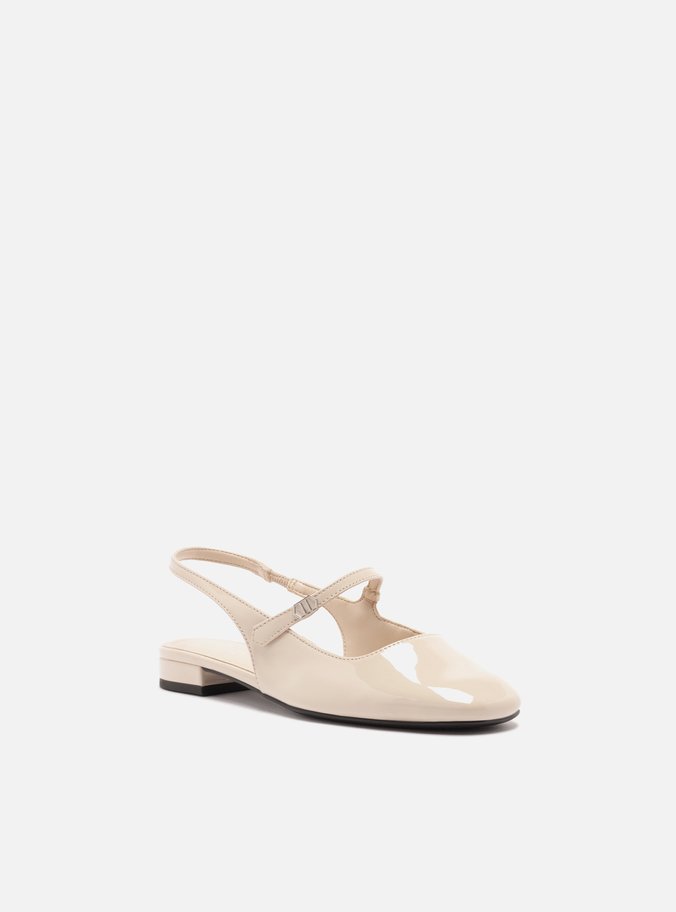Sapatilha Boneca Branca Verniz Slingback