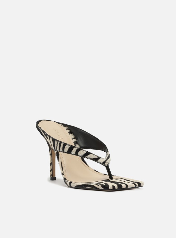 Tamanco Animal Print Salto Alto Thong