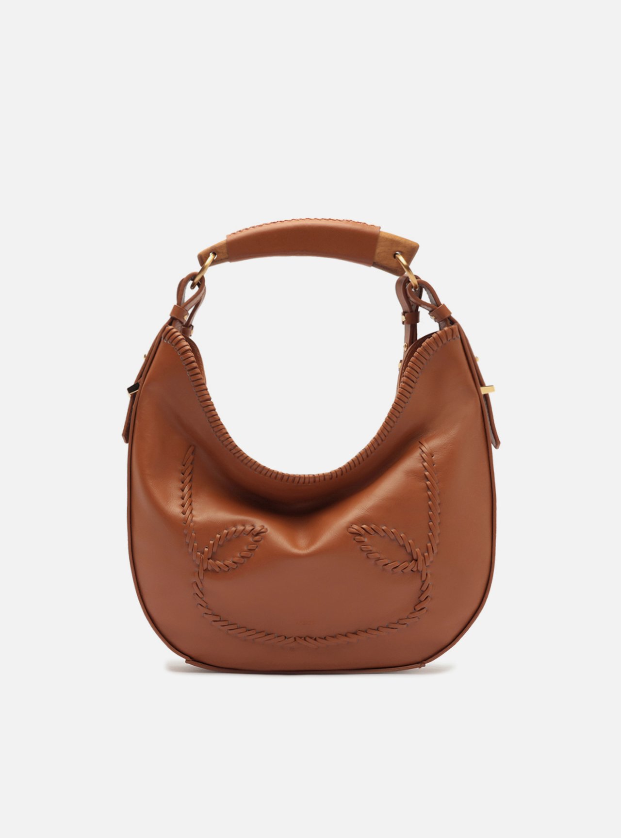 Bolsa Hobo Preta Couro Média Tressê — foto 1