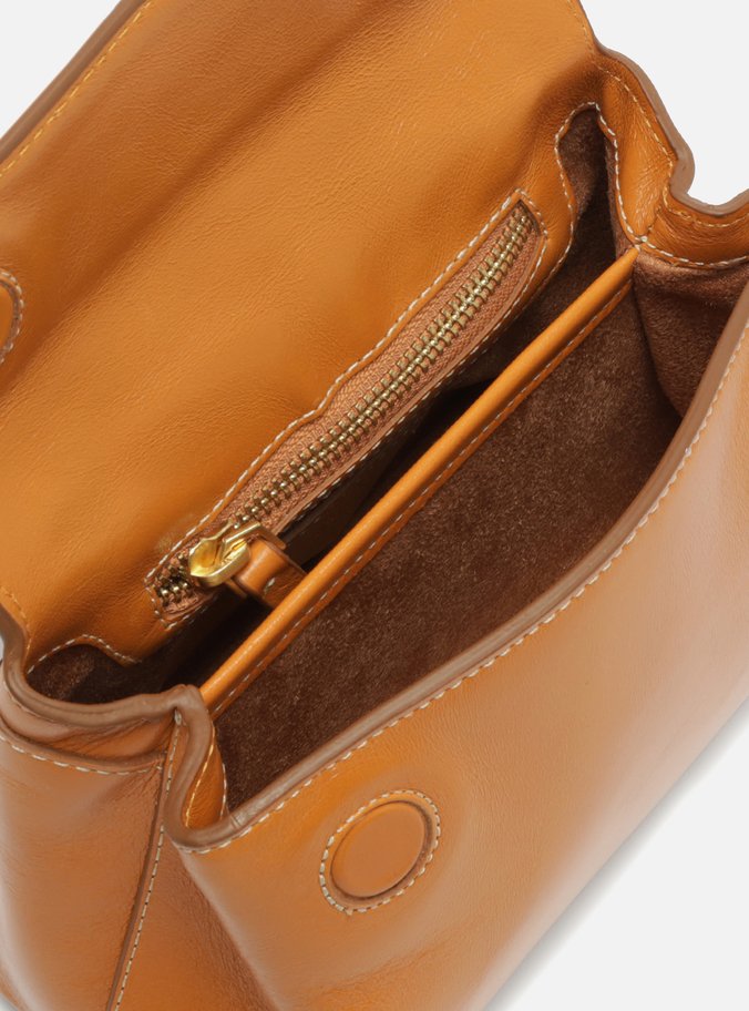 Tiracolo Caramelo Couro Pequena Bag Charm Victória