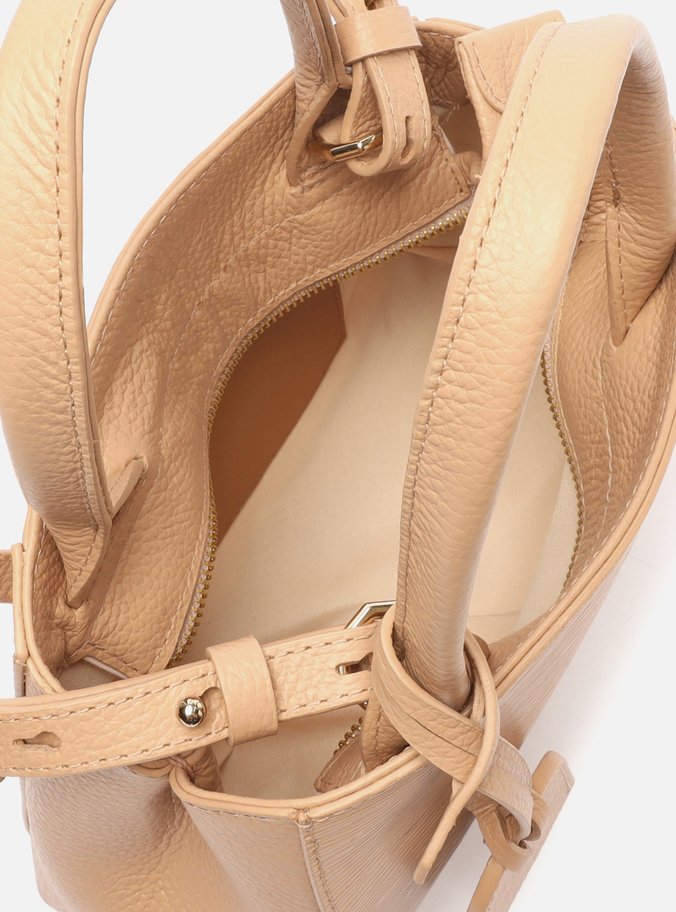 Bolsa Tote Nude Couro Bella Pequena True Sand