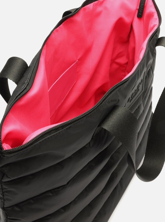 Bolsa Shopping Preta Nylon Puffer Grande