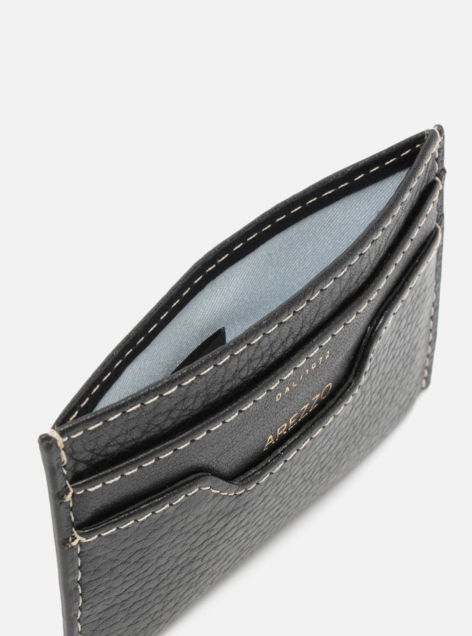 Porta-Cartão Preto Couro  Pequeno
