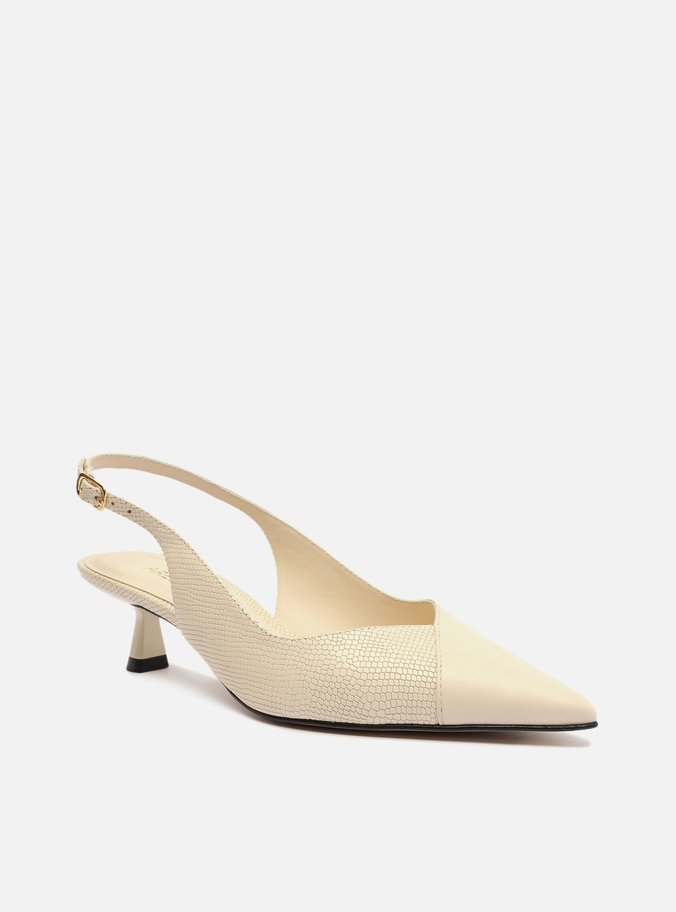 Scarpin Off-White Snake Salto Taça Slingback | Arezzo