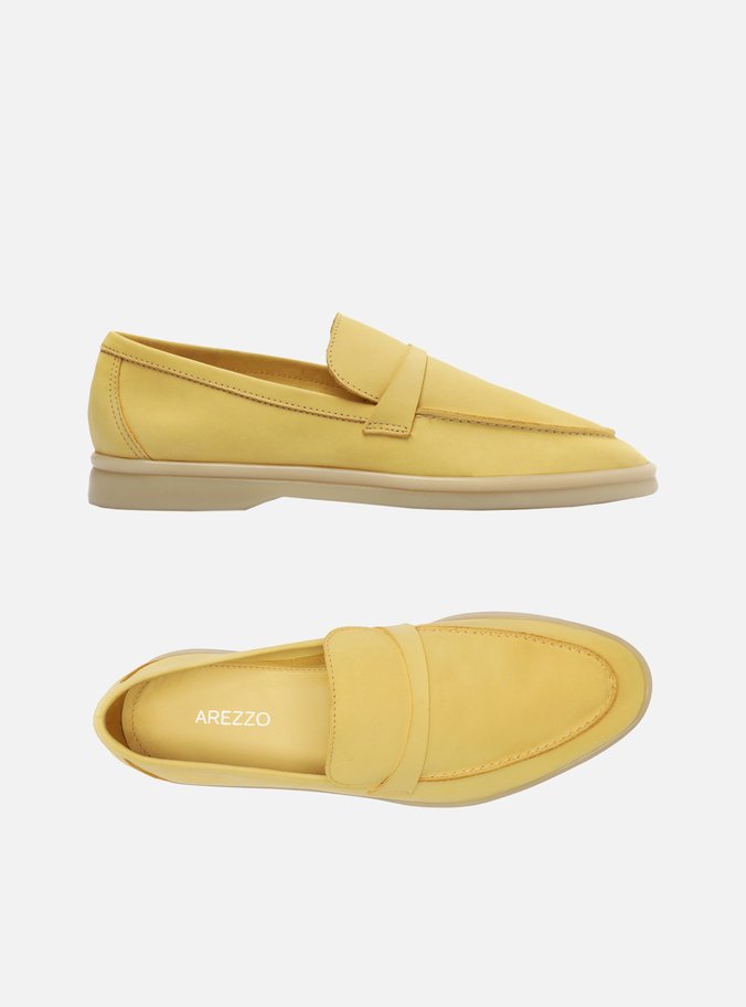 Mocassim Amarelo Nobuck Tira Detalhe