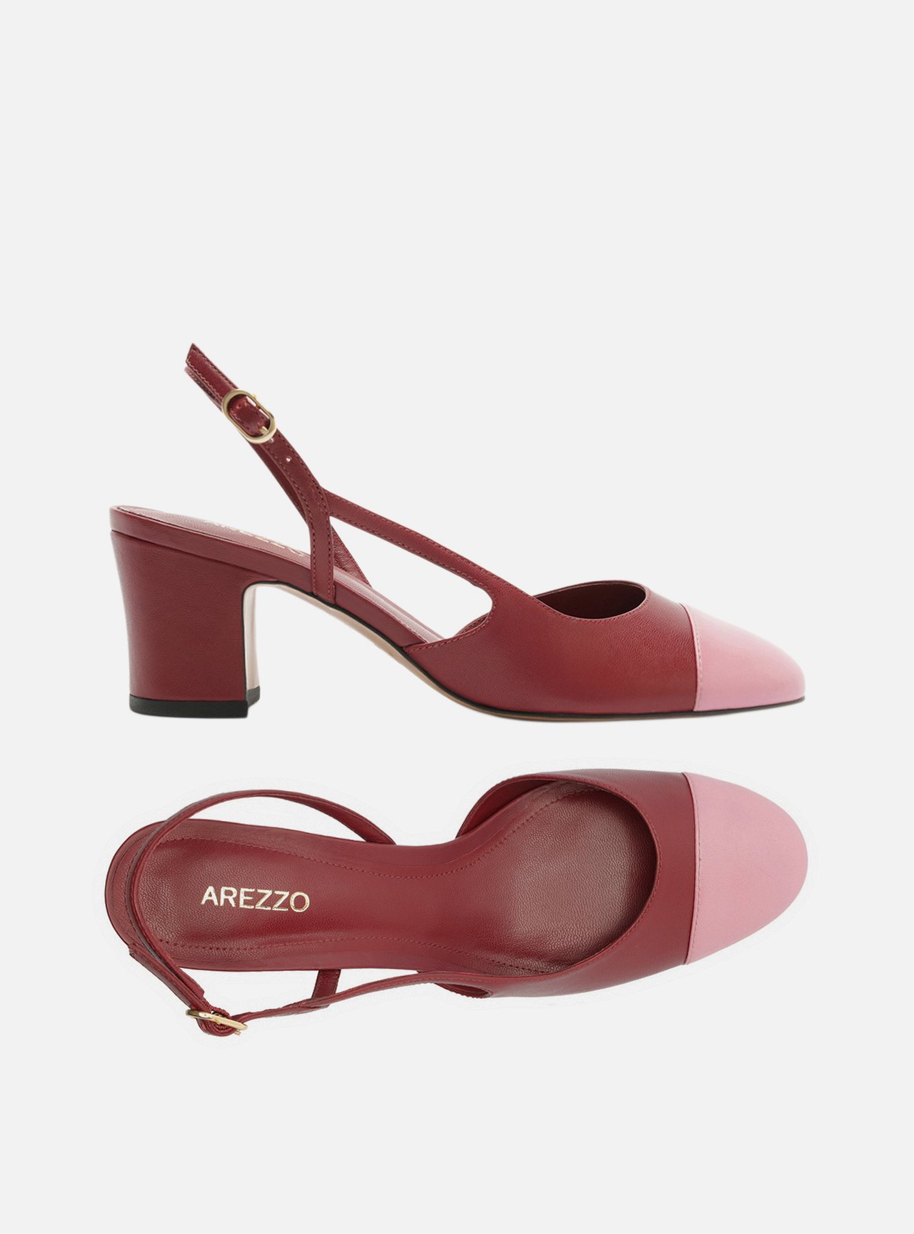 Scarpin Vermelho Couro Salto Bloco Slingback — foto 5