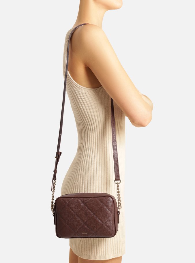 Bolsa Tiracolo Marrom Couro Matelassê Gab Pequena