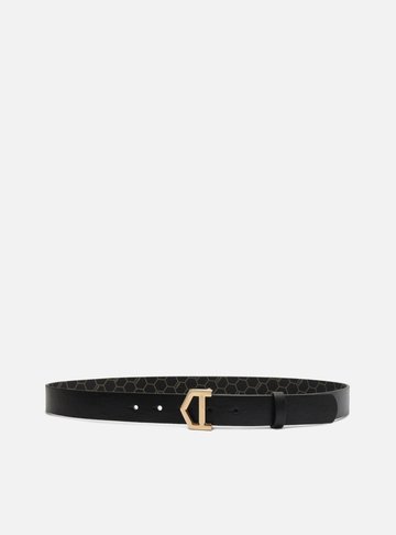 Cinto Preto Couro Fivela Metal A