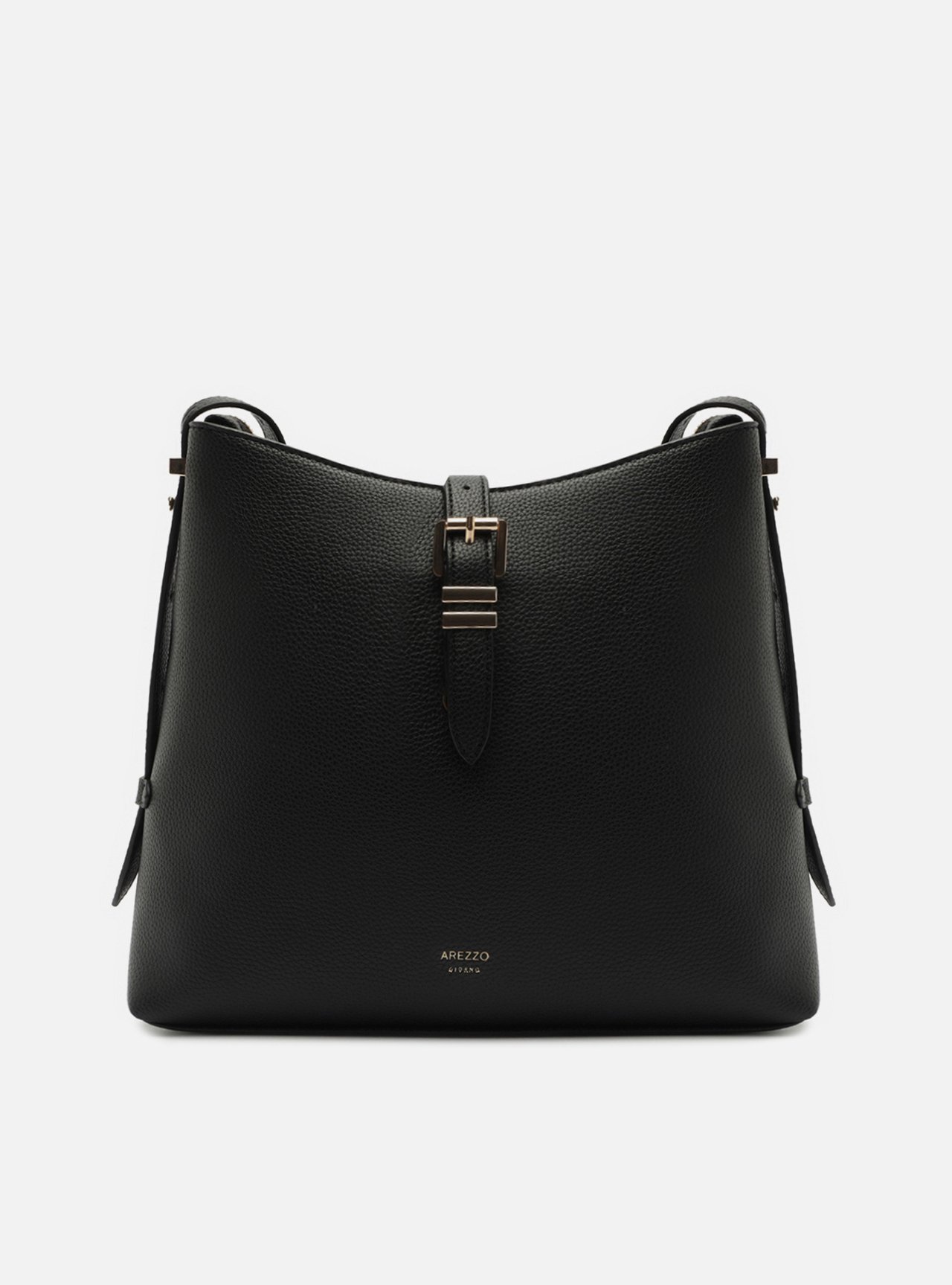 Bolsa Tiracolo Preta Grande Fecho Metal