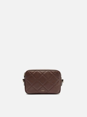 Bolsa Tiracolo Marrom Couro Matelassê Pequena
