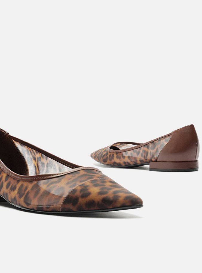 Sapatilha Animal Print Tela Bico Fino