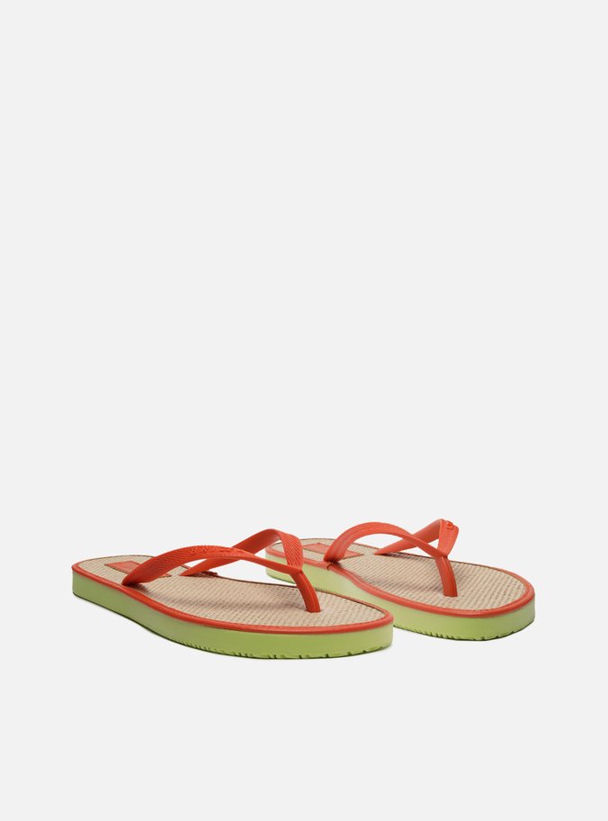 Chinelo de Dedo Laranja Palmilha Palha Brizza Color