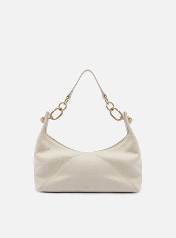 Bolsa Shoulder Off-White Couro Média Recortes