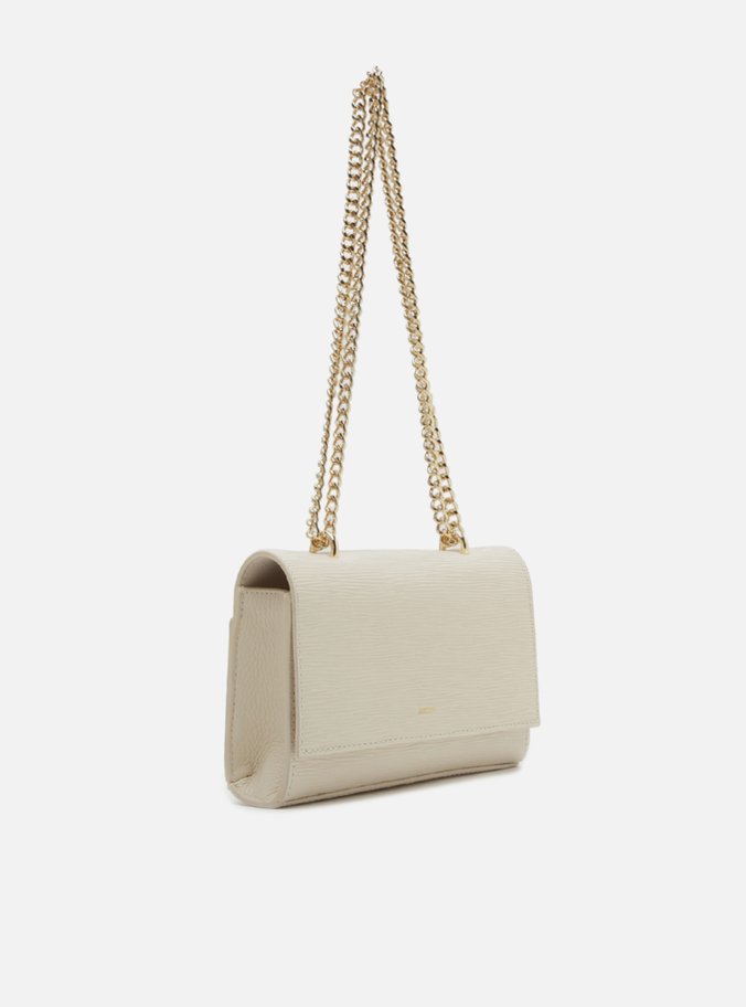 Bolsa Tiracolo Off-White Couro Abraccio Pequena