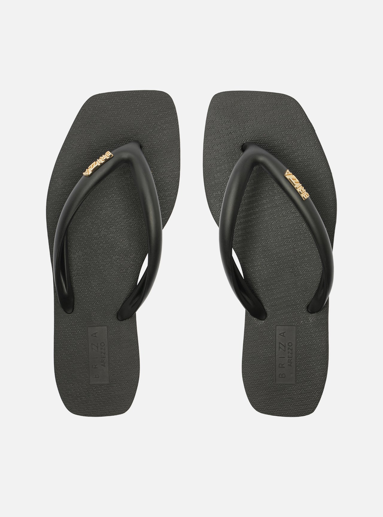 Chinelo de Dedo Preto Flatform Metais Brizza — foto 1