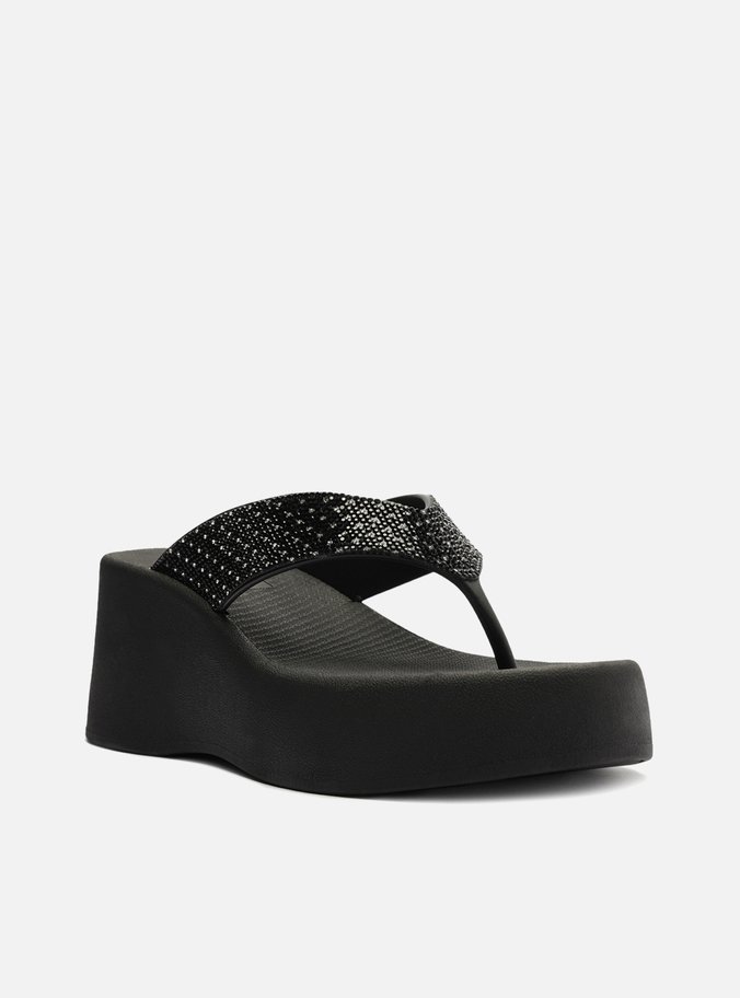 Tamanco Preto Flatform Brilho