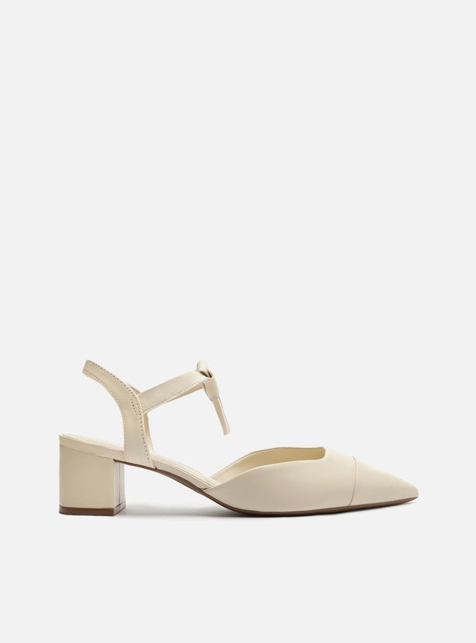 Scarpin Off-White Salto Bloco Amarração