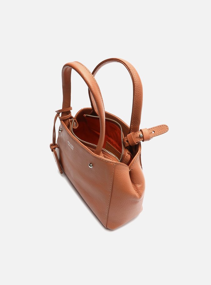 Bolsa Tote Marrom Couro Bella Pequena