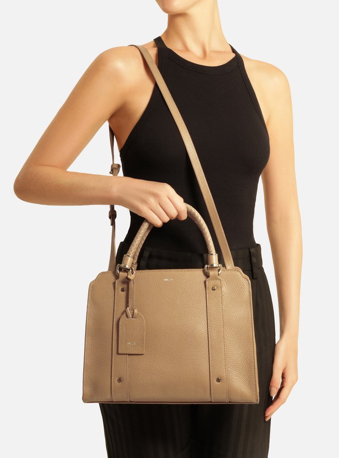 Bolsa Tote Bege Couro Piazza Grande