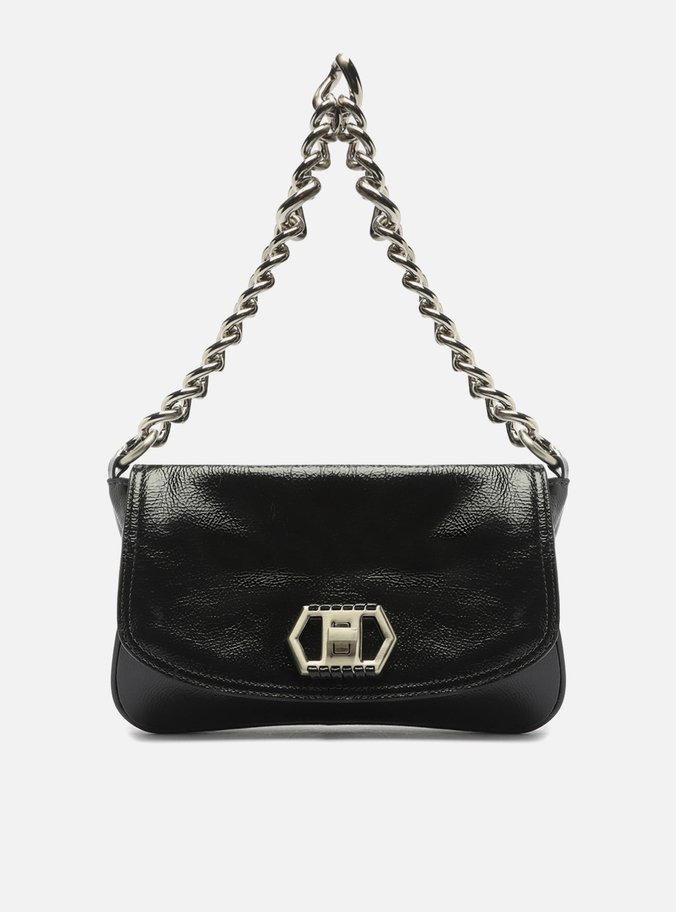 Bolsa Tiracolo Preta Couro Amélia Pequena