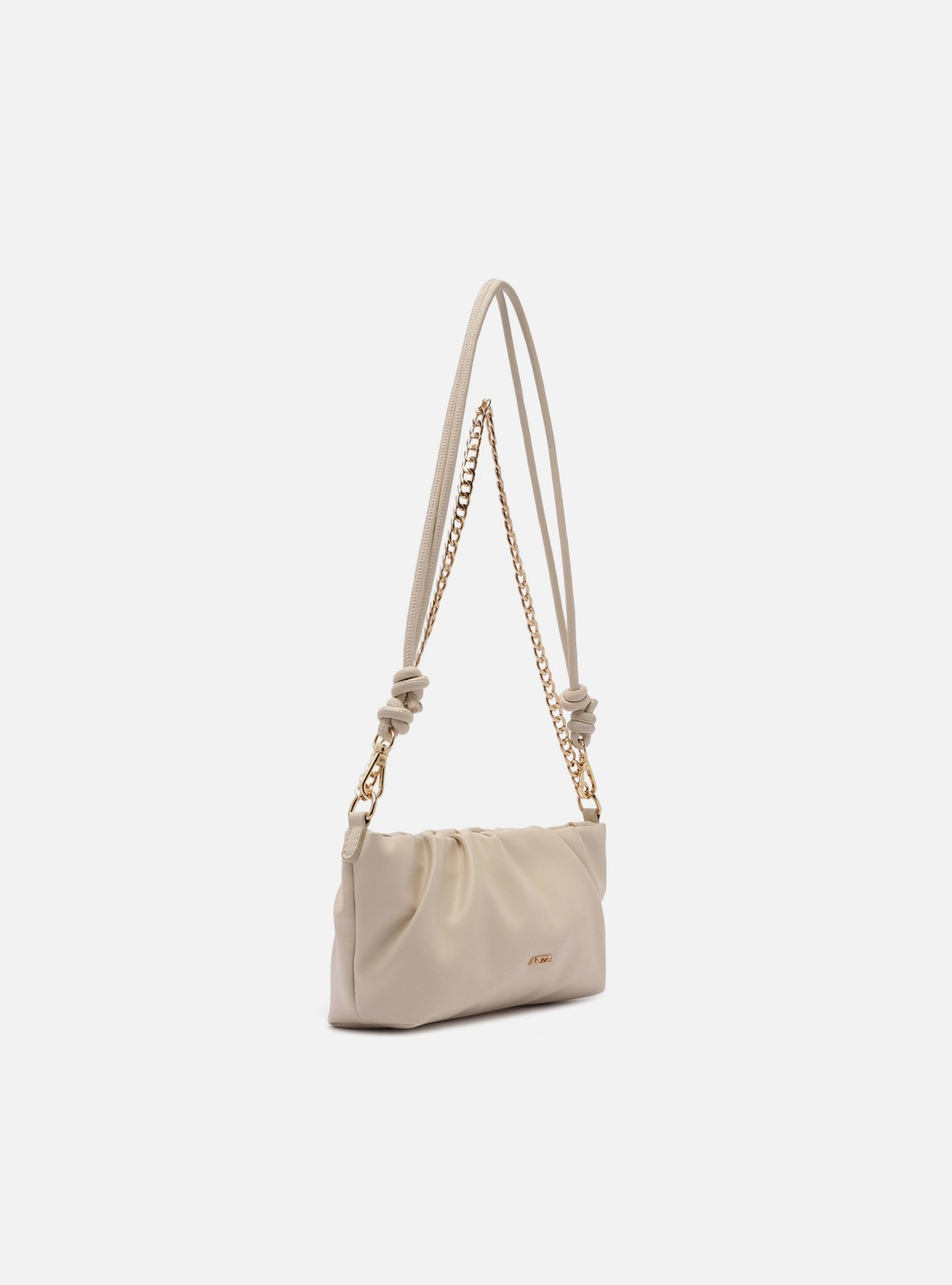 Bolsa Tiracolo Off White Pequena Franzida Alça Corrente — foto 5
