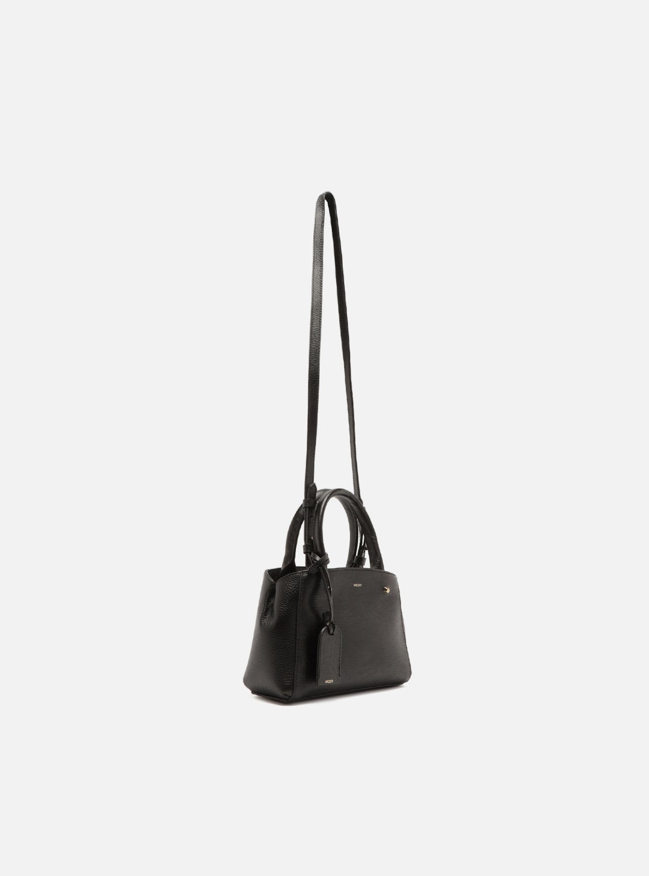 Bolsa Tote Preta Couro Bella Pequena — foto 5