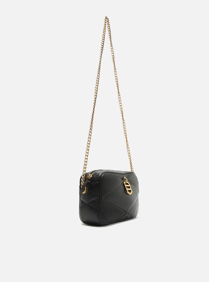 Bolsa Tiracolo Preta Couro Pequena Matelassê