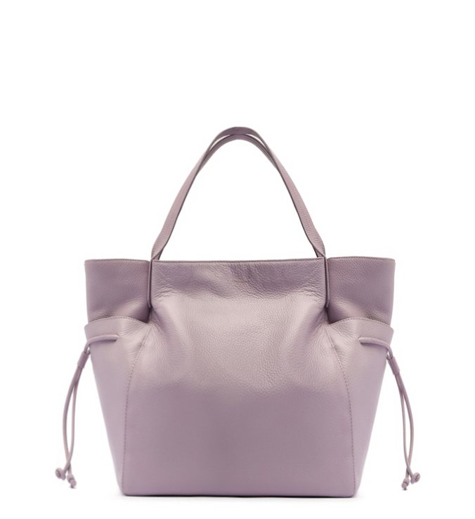 Bolsa Shopping Lilás Couro Mia Grande