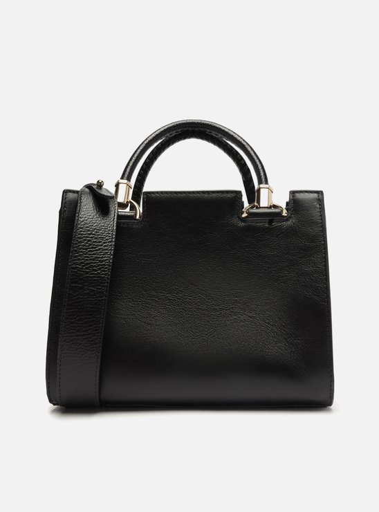 Bolsa Preta Tote Couro Abbraccio 