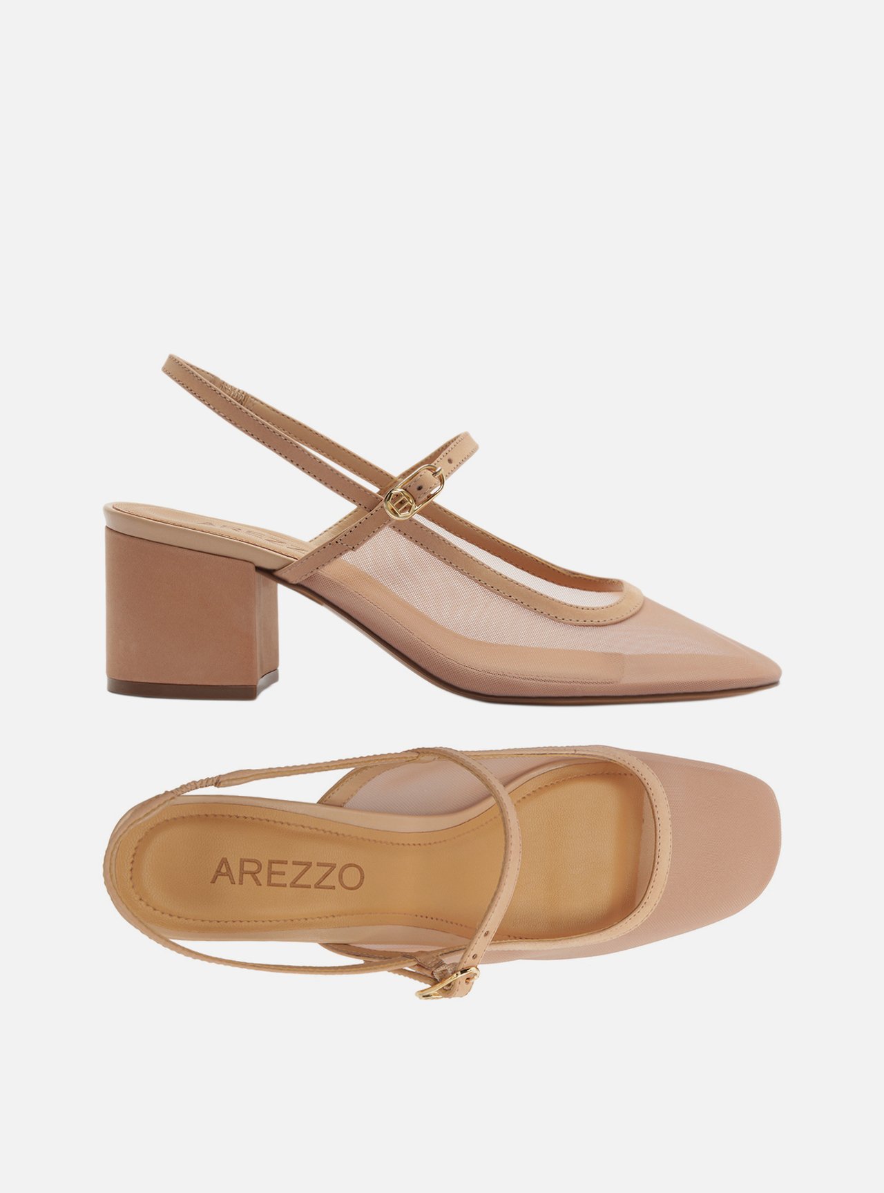 Scarpin Nude Salto Bloco Slingback — foto 5