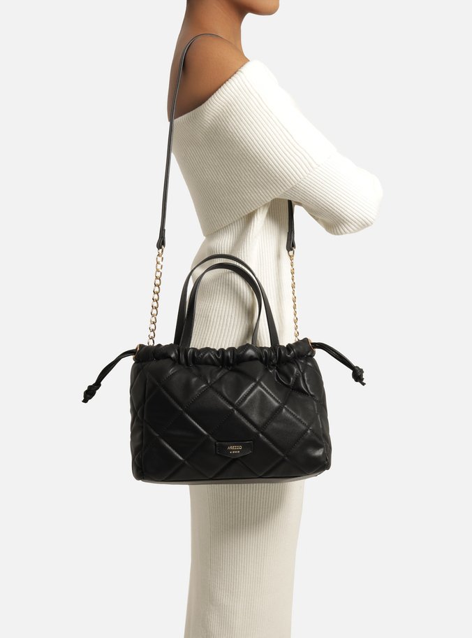 Bolsa Tote Preta Pequena Maxi Matelassê