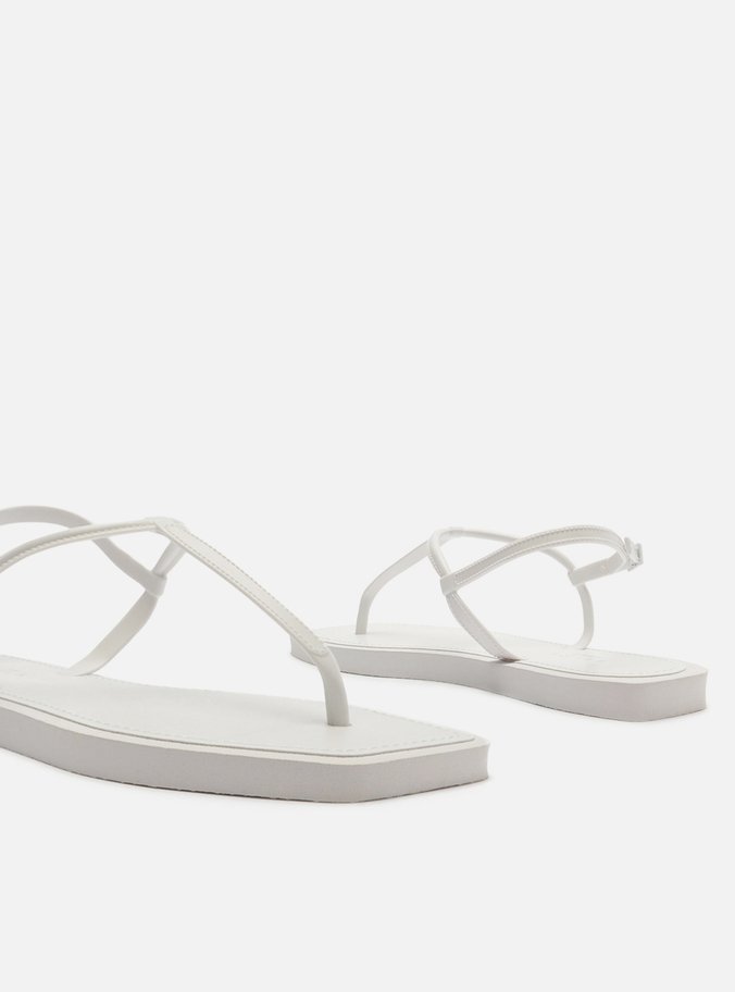 Sandália Rasteira Branca Slim Square Brizza Color