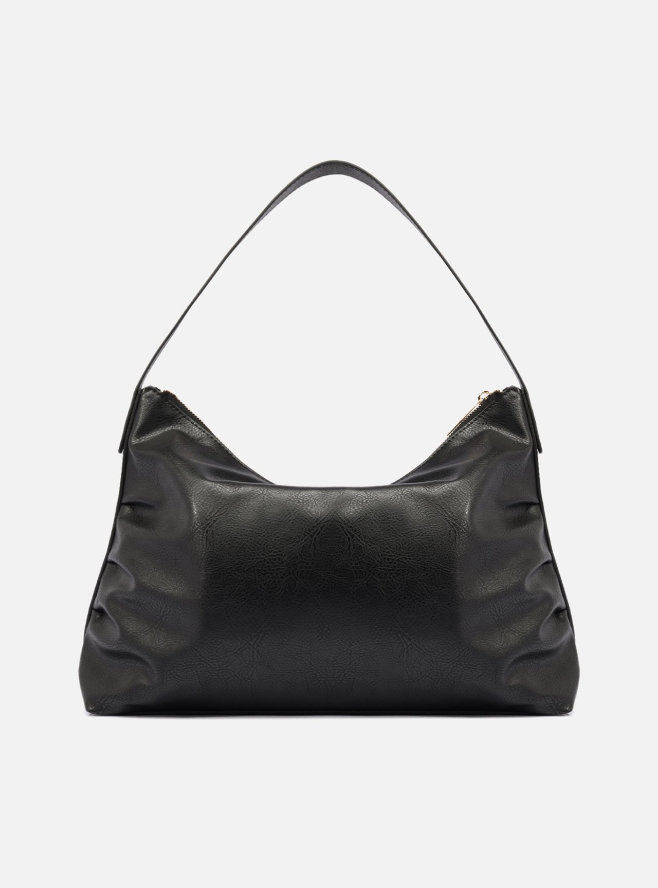 Bolsa Hobo Preta Grande Franzida — foto 3