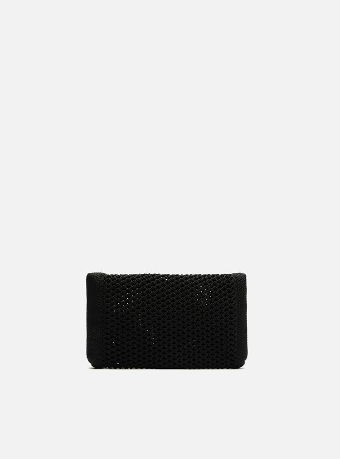 Bolsa Clutch Crochê Preto Pequena