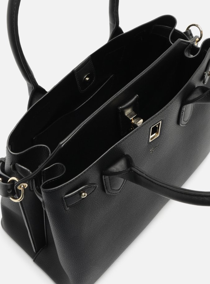 Bolsa Tote Preta Grande Encaixe Metal