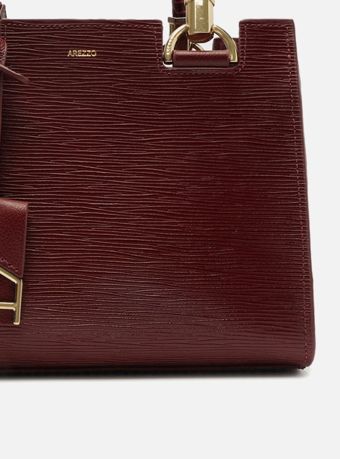 Bolsa Tote Bordô Couro Abraccio Média