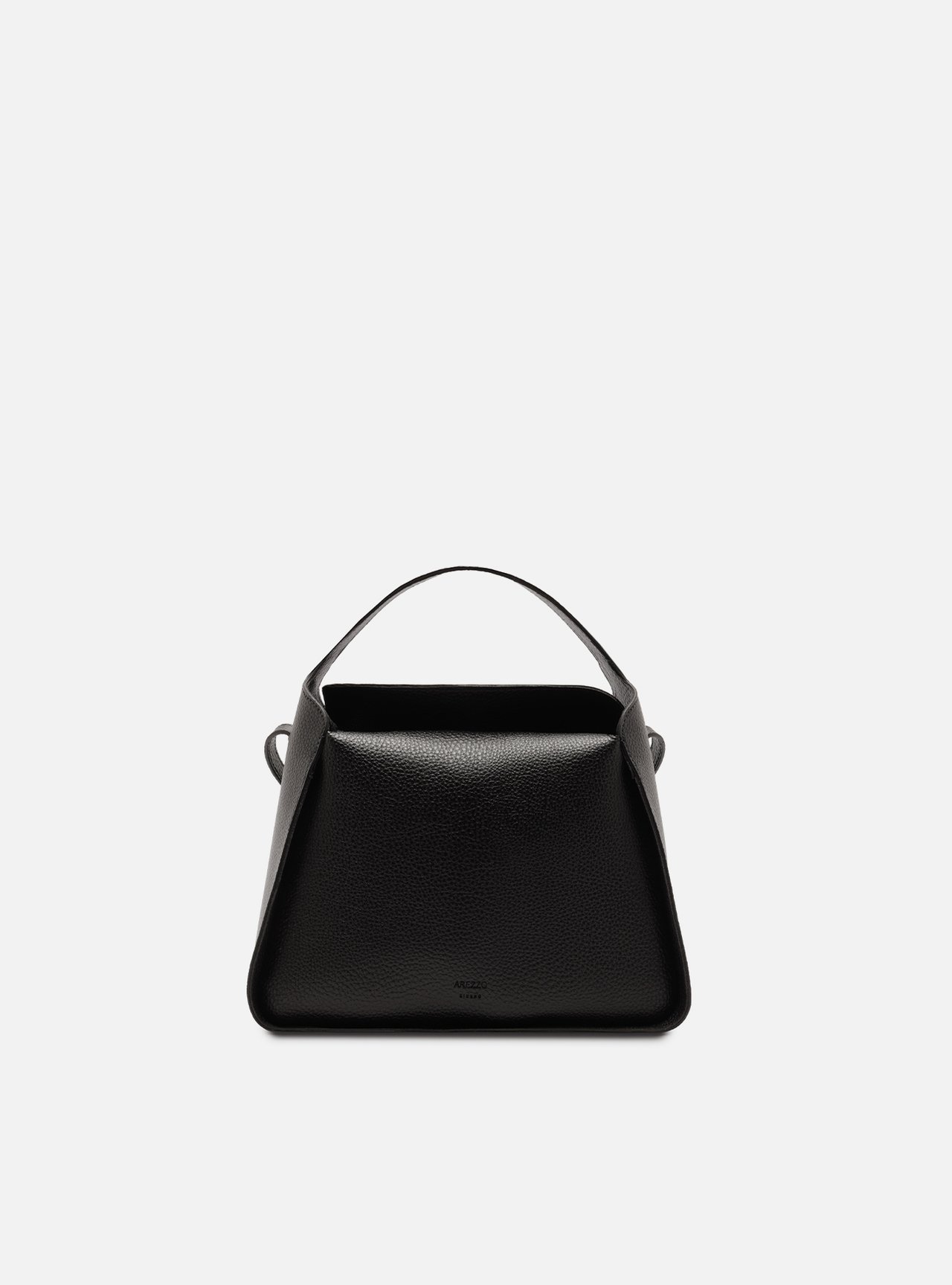 Bolsa Tote Preta Pequena Granulada — foto 1