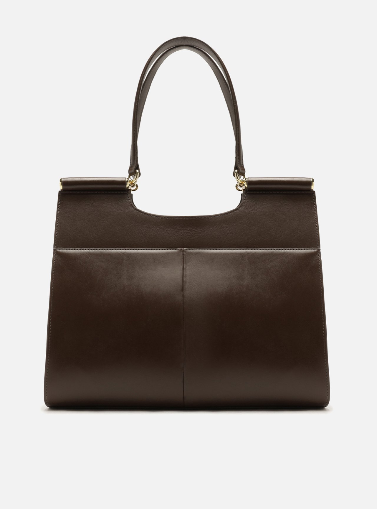 Bolsa Shopping Marrom Couro Grande — foto 3