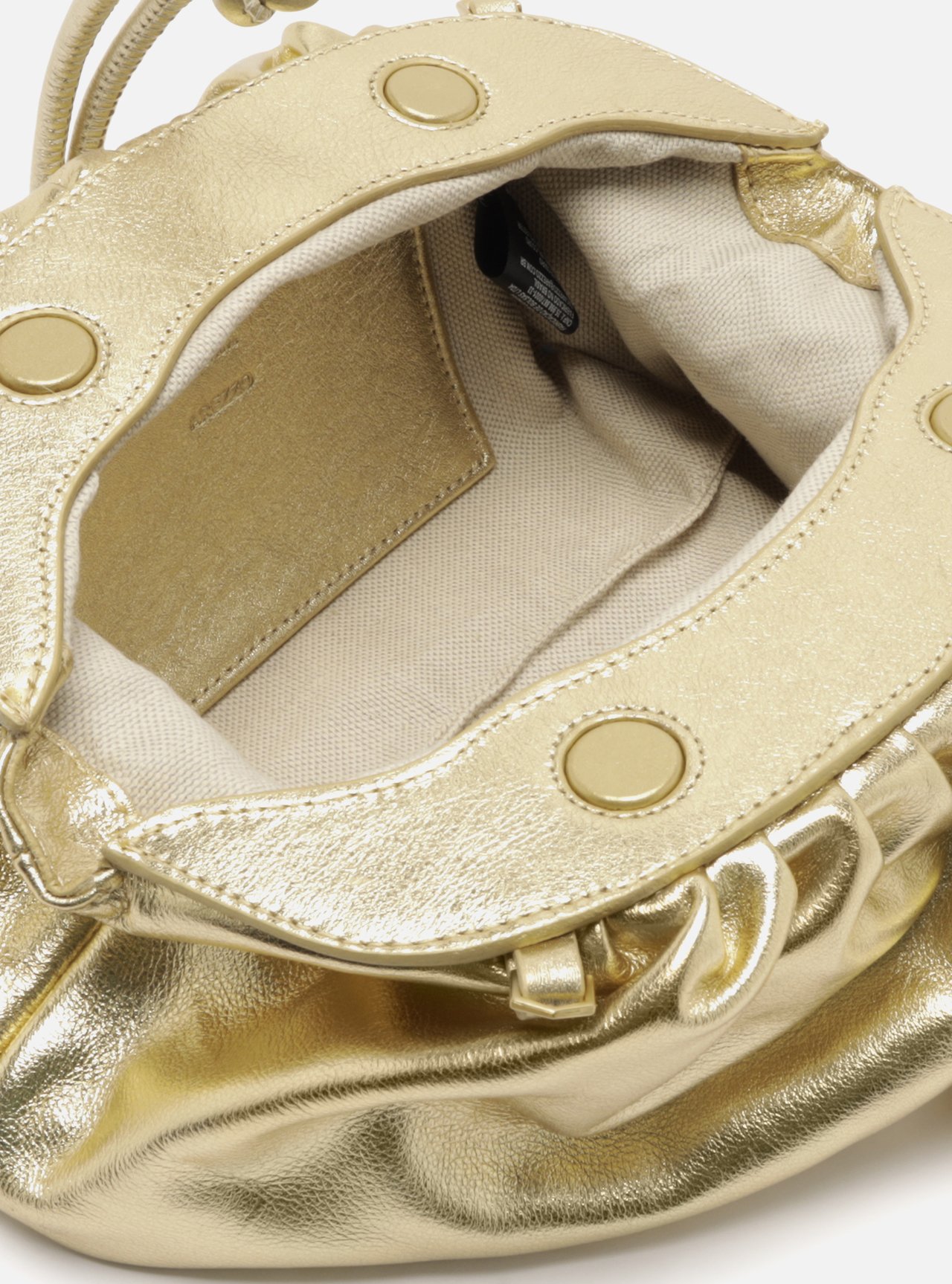 Bolsa Clutch Dourada Couro Média Corrente — foto 4