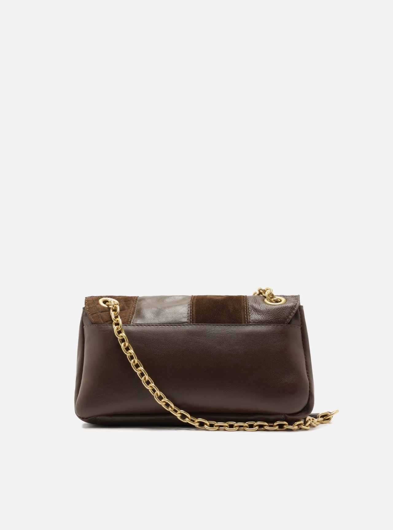 Bolsa Tiracolo Marrom Couro Média — foto 3