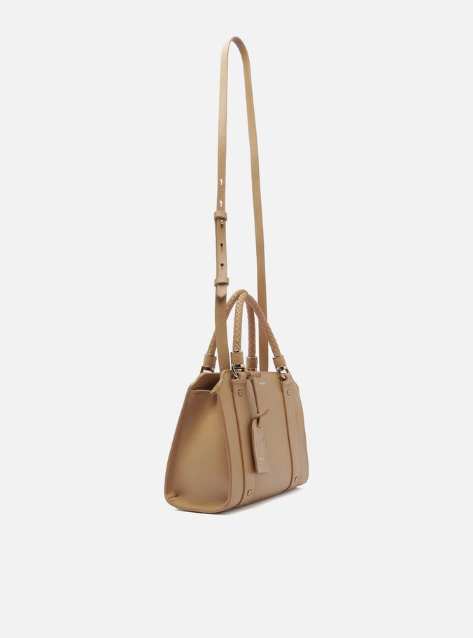 Bolsa Tote Bege Couro Piazza Média
