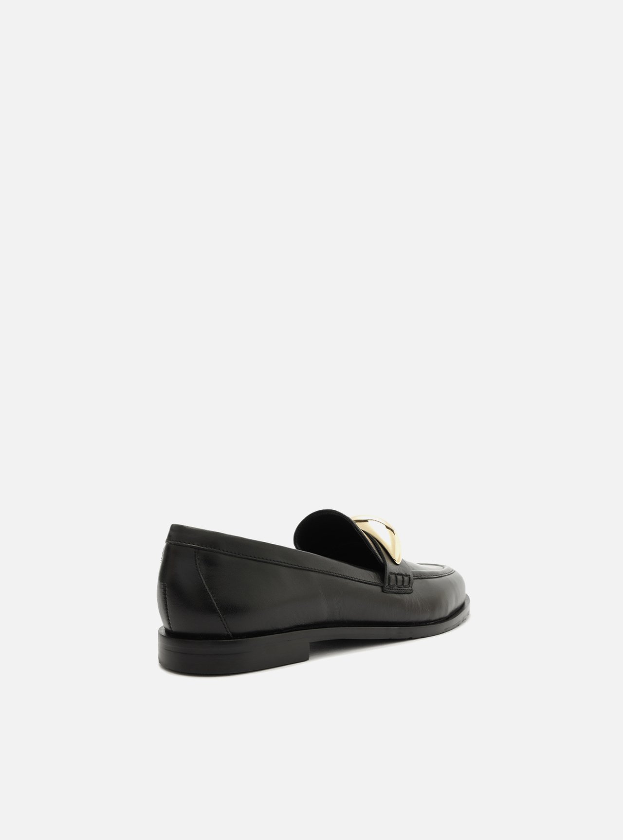 Mocassim Preto Couro Bico Redondo Bridão — foto 3