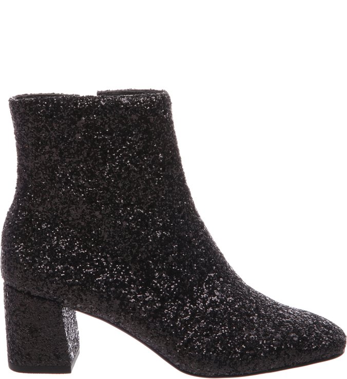Bota Glitter Cano Curto Total Preto