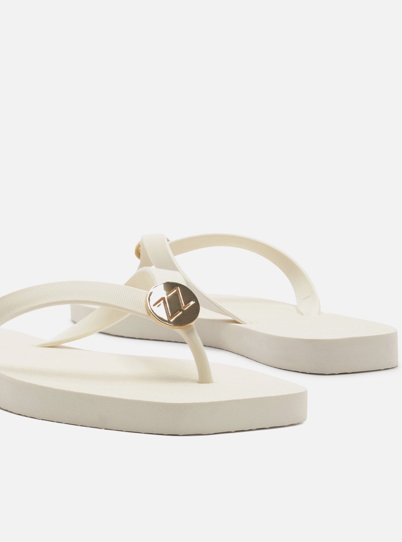 Chinelo Branco Essential Metal ZZ Bico Quadrado — foto 4