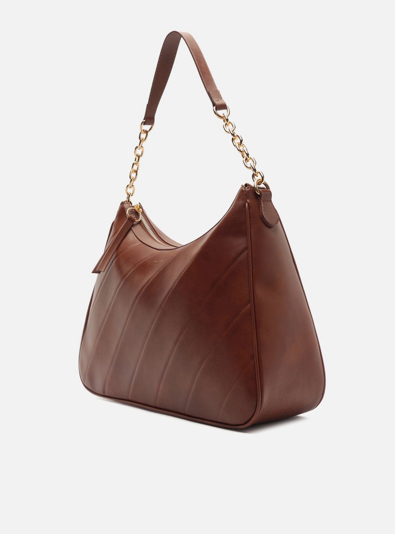 Bolsa Hobo Marrom Grande Alça Corrente — foto 2