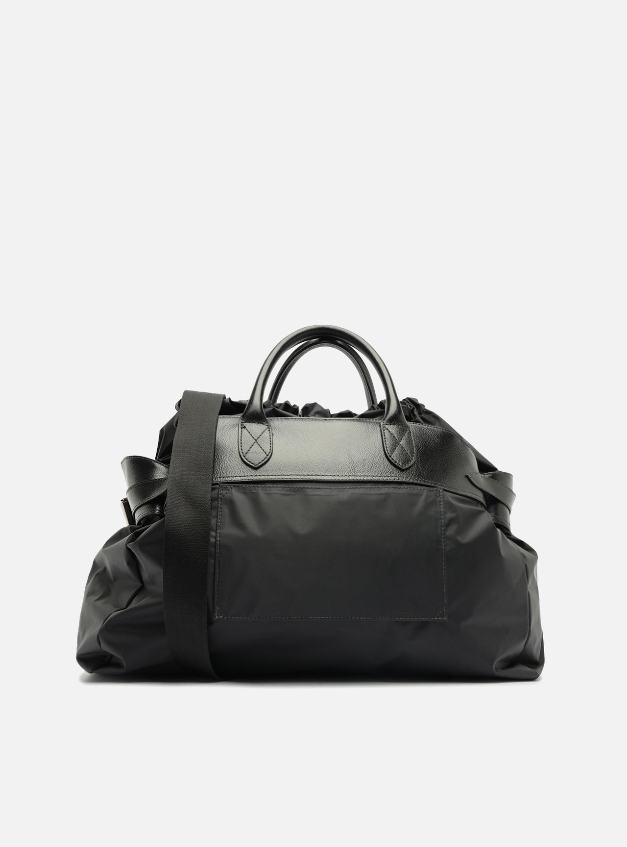 Bolsa Shopping Preta Couro Grande Franzida — foto 3