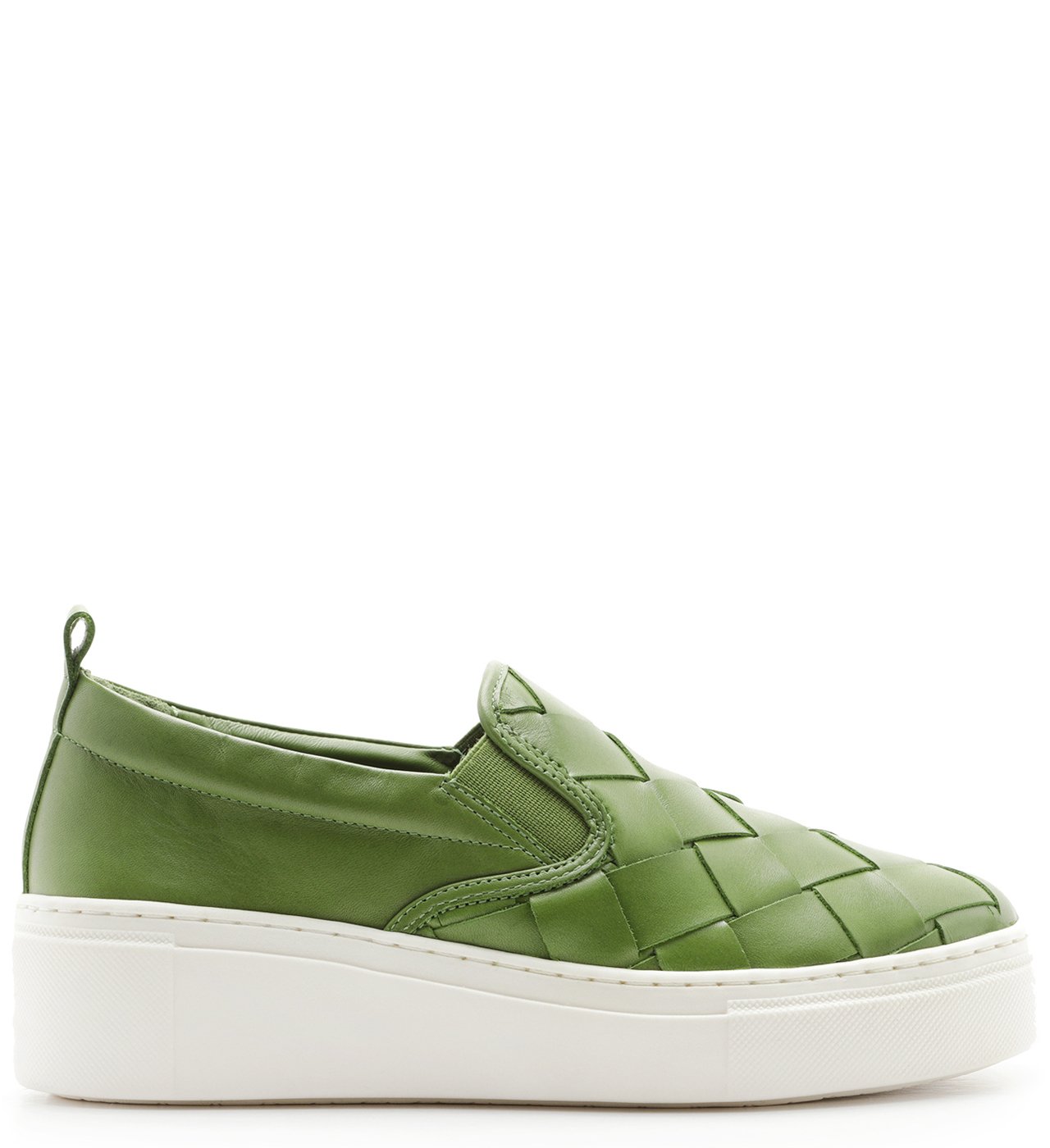 T nis Slip On Verde de Couro Maxi Tress Gaia Green Arezzo